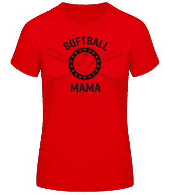 Softball Mama - Frauen Basic T-Shirt - Rot - Vorne