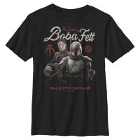 Star Wars - Book of Boba Fett - Skupina Boba Badge - Kids T-Shirt - Black - Front