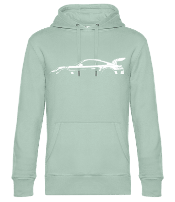 'Porsche 911 GT3 RS (992)' Silhouette - Sudadera con capucha premium unisex - Verde menta - delante