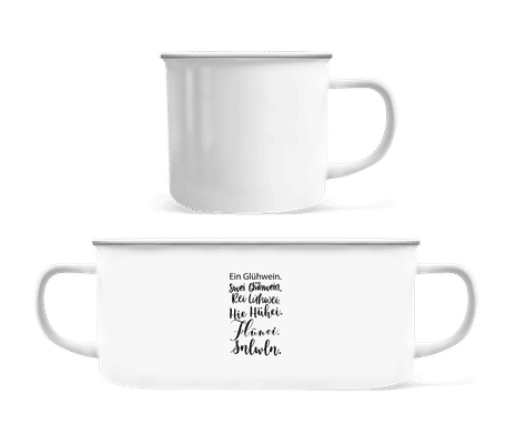 Glühwein Never Ending Story - Emaille-Tasse - Weiß - Vorne