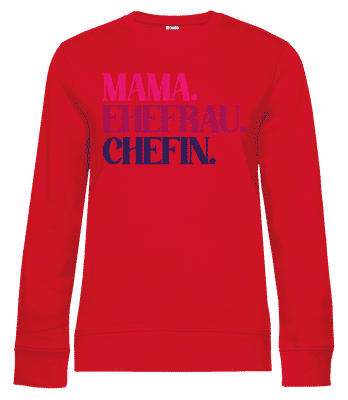 Mama Ehefrau Chefin - Frauen Standard Pullover - Rot - Vorne