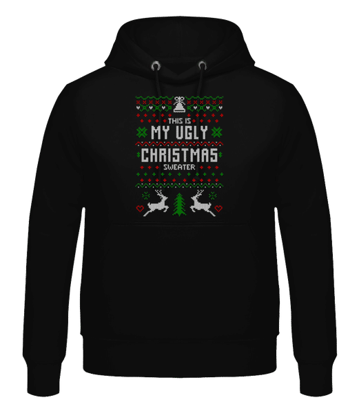 Aperçu: This Is My Ugly Christmas Sweater - Sweat à capuche Homme - Noir - Devant