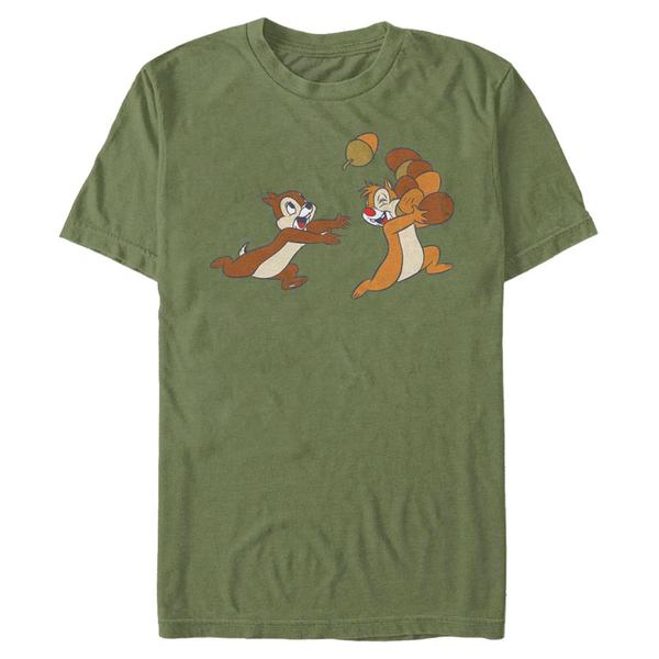 Aperçu: Disney Classics - Chip 'n Dale - Chip and Dale Acorn Big Characters - Homme T-shirt - Olive - Devant