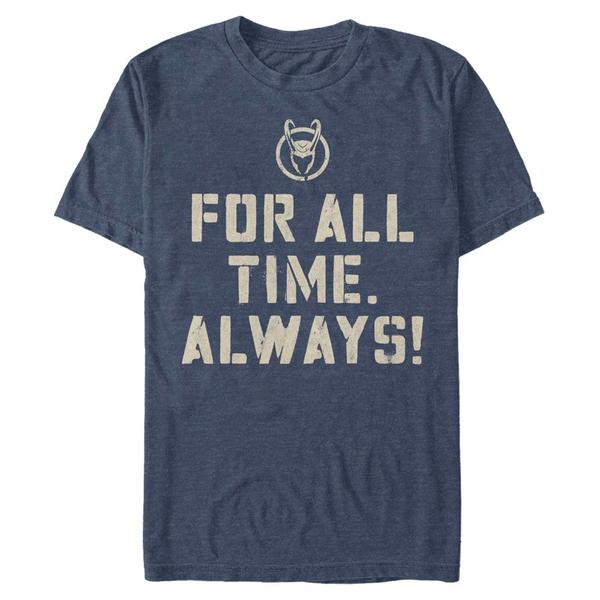 Aperçu: Marvel - Loki - Texte For All Time Always - Homme T-shirt - Bleu marine chiné - Devant