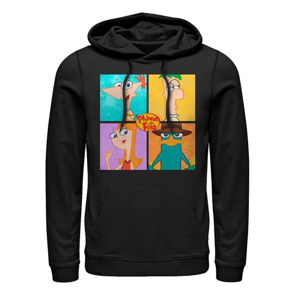 Aperçu: Disney Classics - Phinéas et Ferb - Skupina 4 Character Boxup - Unisex Sweat à capuche - Noir - Devant