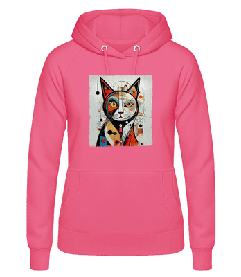 Kandinsky Cat - Women's Hoodie - Pink - Front