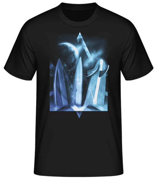 Vorschau: Surfer Himmel - Männer Basic T-Shirt - Schwarz - Vorne