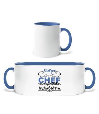 Stolzer Chef - Tasse zweifarbig - Weiß / Blau - Vorne