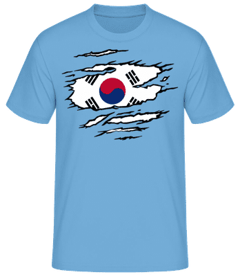 Ripped Flag South Korea - Men's Basic T-Shirt - Light blue - Front
