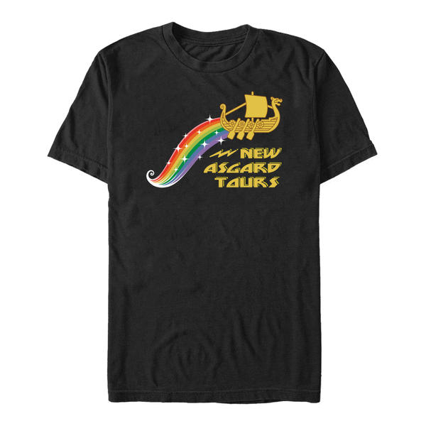 Preview: Marvel - Thor Love and Thunder - Logo Rainbow Tours - Pride - Men's T-Shirt - Black - Front