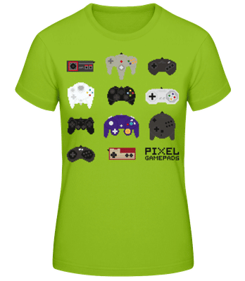 Konsolen Controller Pixel - Frauen T-Shirt B&C - Lime - Vorne