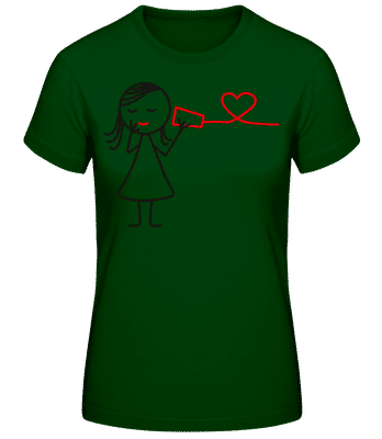 Ligne téléphonique femme - T-shirt standard Femme - Vert bouteille - Devant