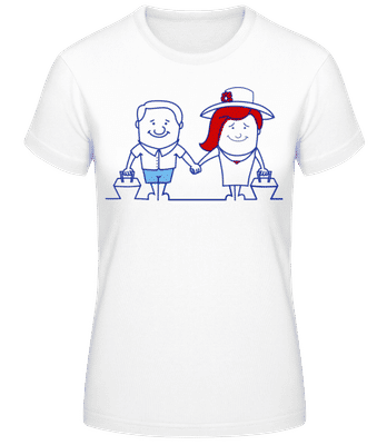 Fröhliches Paar - Frauen Basic T-Shirt - Weiß - Vorne