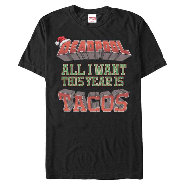 Aperçu: Marvel - Deadpool - Deadpool Tacos This Year - Christmas - Homme T-shirt - Noir - Devant