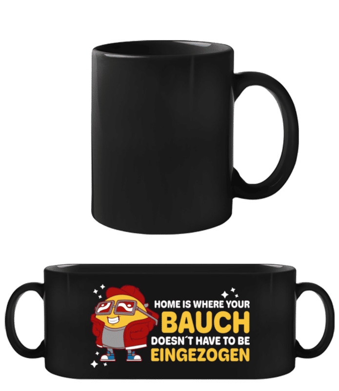 Vorschau: Bauch Einziehen - Schwarze Tasse - Schwarz - Vorne
