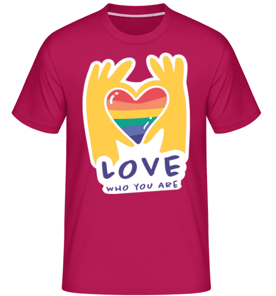 Preview: Love Who You Are -  Shirtinator Men's T-Shirt - Magenta - Front