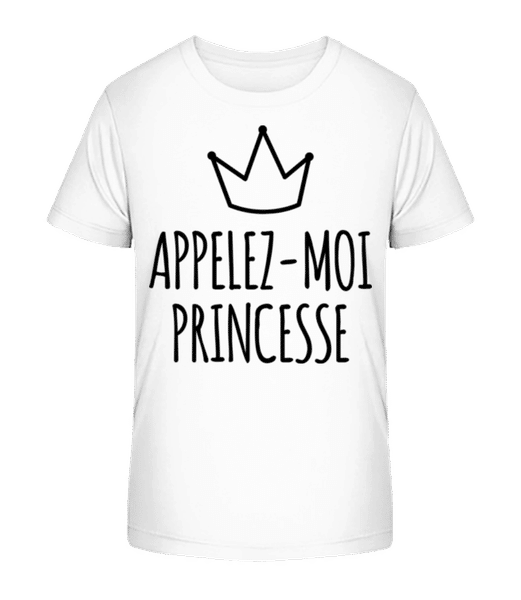 Aperçu: Appelez-Moi Princesse - T-shirt bio Enfant Stanley Stella 2.0 - Blanc - Devant