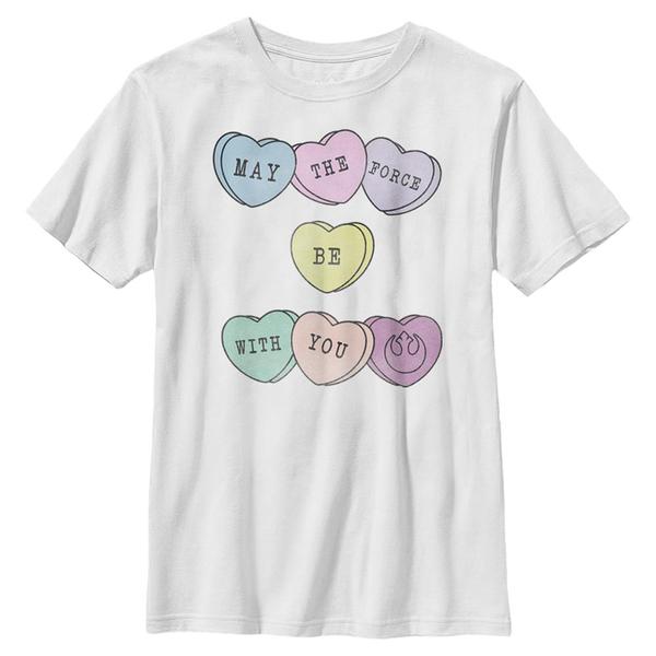 Aperçu: Star Wars - Text Force Hearts - Valentine's Day - Enfant T-shirt - Blanc - Devant