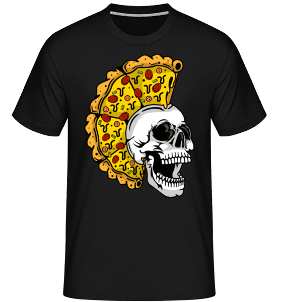 Aperçu: Skull Pizza -  T-Shirt Shirtinator homme - Noir - Devant