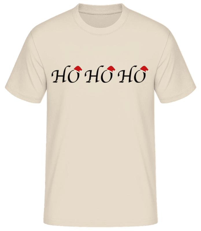 Preview: Ho Ho Ho Letters - Men's Basic T-Shirt - Cream - Front