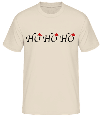 Ho Ho Ho Letters - Men's Basic T-Shirt - Cream - Front