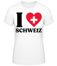 I Love Schweiz - Frauen Basic T-Shirt - Weiß - Vorne