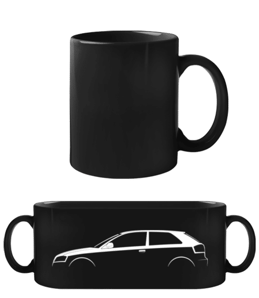 'Audi A3 (8P)' Silhouette - Tasse Noire - Noir - Devant