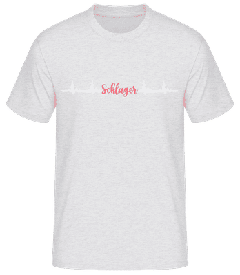 Schlager Heartbeat - Männer Basic T-Shirt - Grau meliert - Vorne