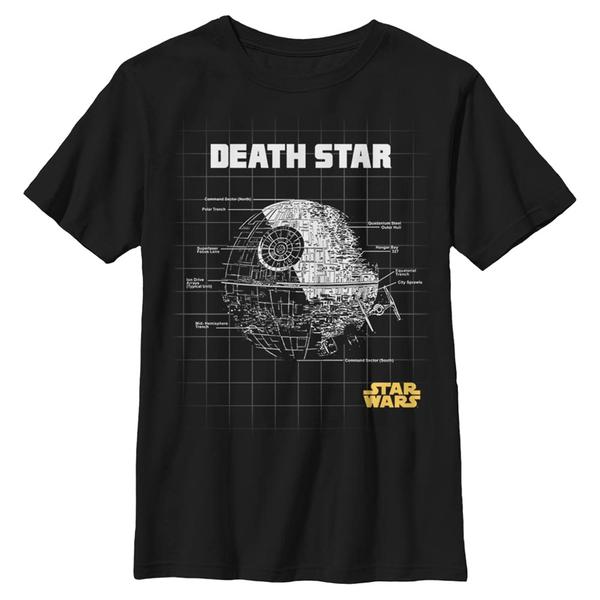 Aperçu: Star Wars - Death Star Star Schematics - Enfant T-shirt - Noir - Devant