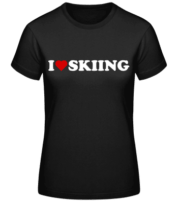 I Love Skiing - Dámské basic tričko - Černá - Napřed