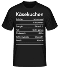 Käsekuchen Nährwerte - Männer Basic T-Shirt - Schwarz - Vorne