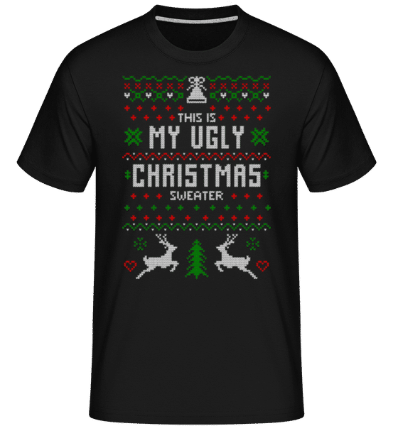 Aperçu: This Is My Ugly Christmas Sweater -  T-Shirt Shirtinator homme - Noir - Devant