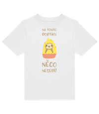 Na Tomto Dortíku Něco Nesedí - Dětské tričko B&C - Bílá - Napřed