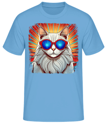 Norwegian Forest Cat Hippie Look - Men's Basic T-Shirt - Light blue - Front