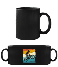 Retro Mountainbiker - Black Mug - Black - Front