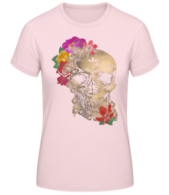 Skull Mexico - Dámske basic tričko - Ružová - Predné