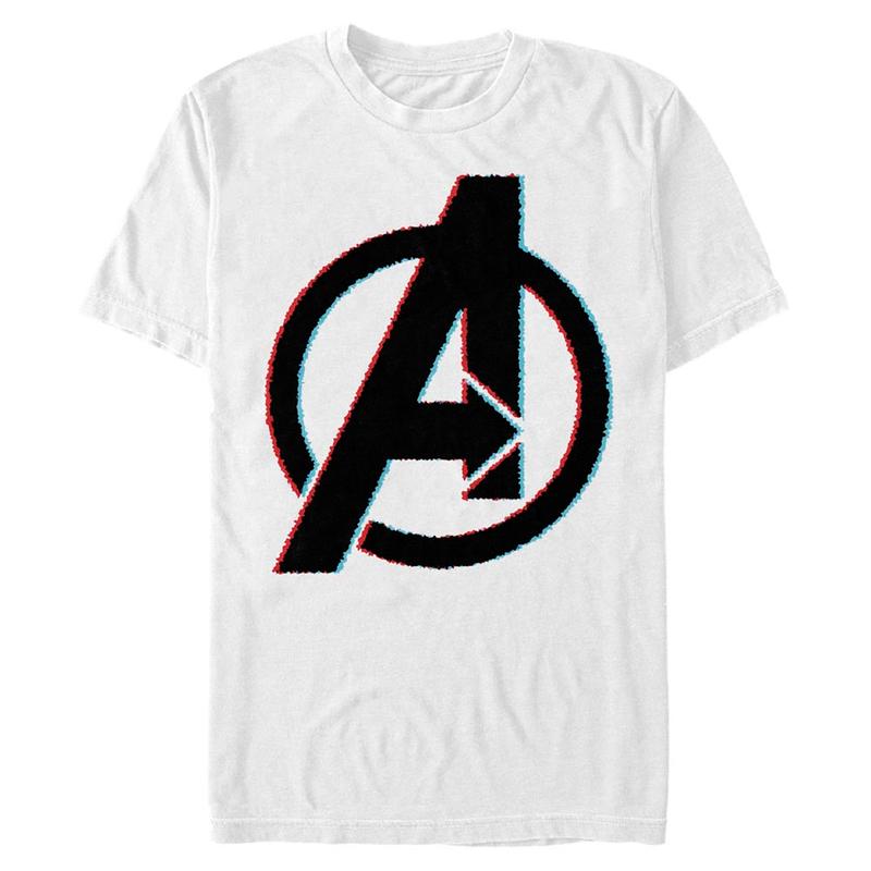 Vista previa: Marvel - Avengers - Logo Avenger 3D - Hombres Camiseta - Blanco - delante