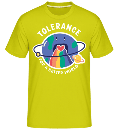 Tolerance For Better World -  Shirtinator Men's T-Shirt - Lime - Front