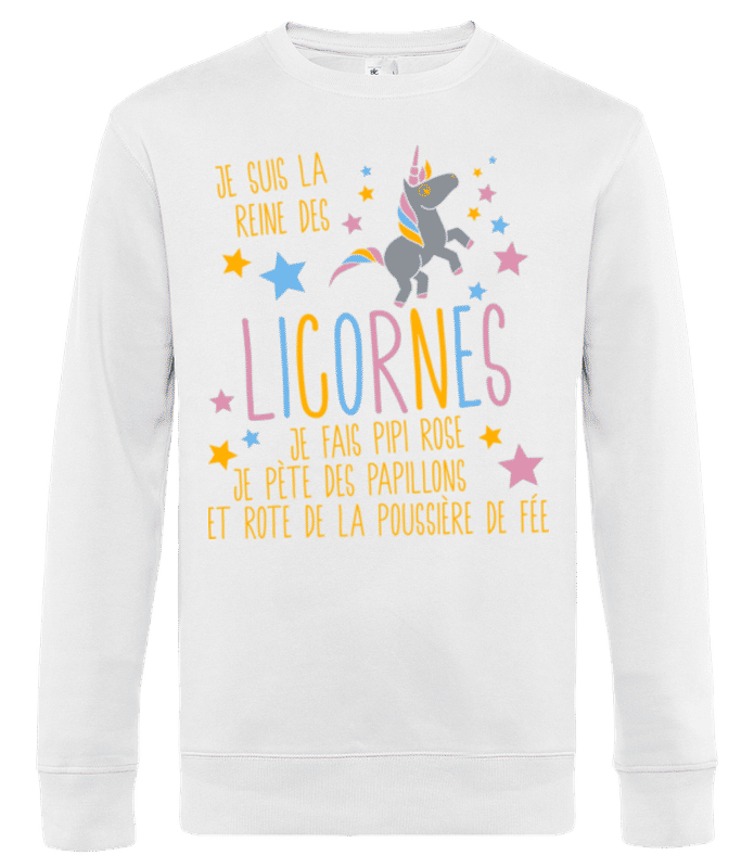 Aperçu: Je Suis La Reine Des Licornes Orange - Sweat-shirt standard pour homme - Blanc - Devant