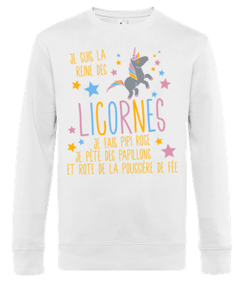 Je Suis La Reine Des Licornes Orange - Sweat-shirt standard pour homme - Blanc - Devant