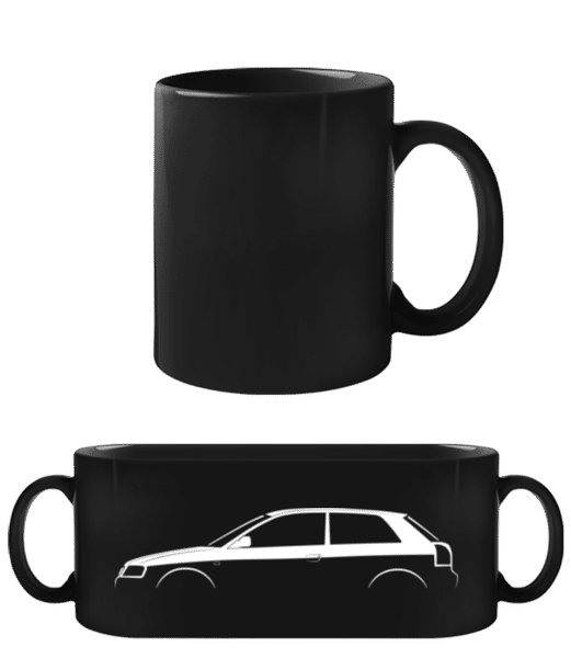 Aperçu: 'Audi A3 (8L)' Silhouette - Tasse Noire - Noir - Devant