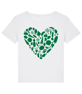 Vegetarisches Herz - Frauen Bio T-Shirt Stanley Stella 2.0 - Weiß - Vorne