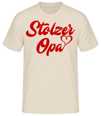 Stolzer Opa Rot - Männer Basic T-Shirt - Creme - Vorne