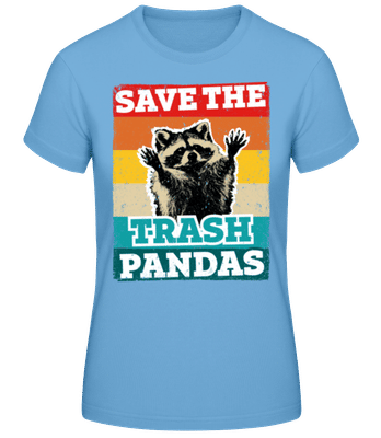 Save The Trash Pandas - Frauen Basic T-Shirt - Hellblau - Vorne
