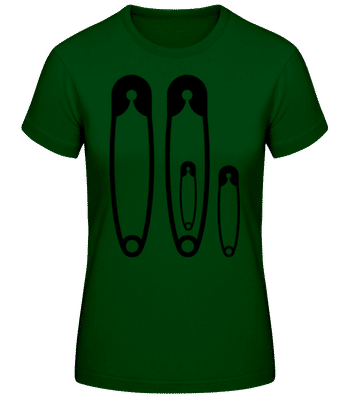 Familie Sicherheitsnadeln - Frauen Basic T-Shirt - Flaschengrün - Vorne