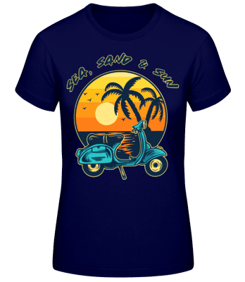 Sea Sand Sun - Women's Basic T-Shirt - Navy - Front