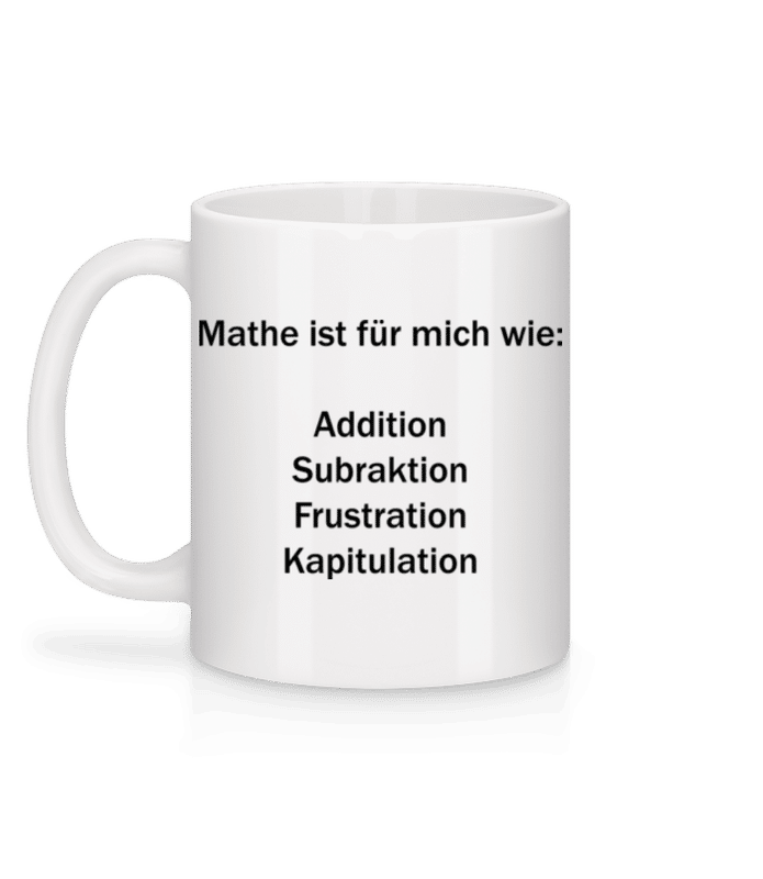 Vorschau: Mathe Kapitulation - Tasse - Weiß - Hinten