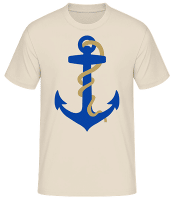 Anchor with Rope Beige - Men's Basic T-Shirt - Cream - Front
