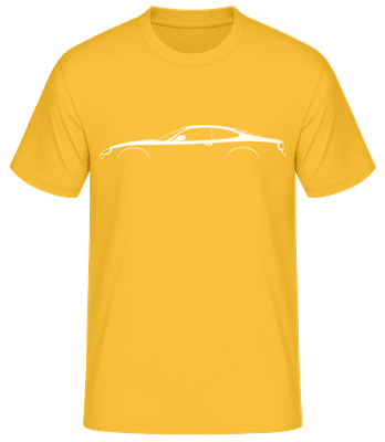 'Jaguar XKR (X100)' Silhouette - Pánské basic tričko - Zlatožlutá - Napřed