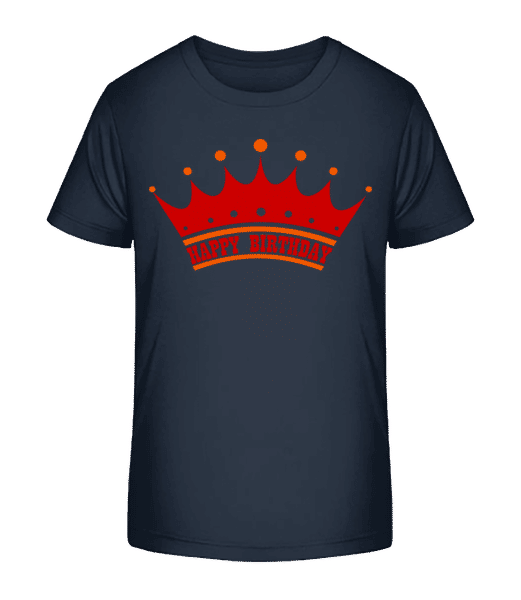 Aperçu: Happy Birthday Couronne - T-shirt bio Enfant Stanley Stella 2.0 - Bleu marine - Devant